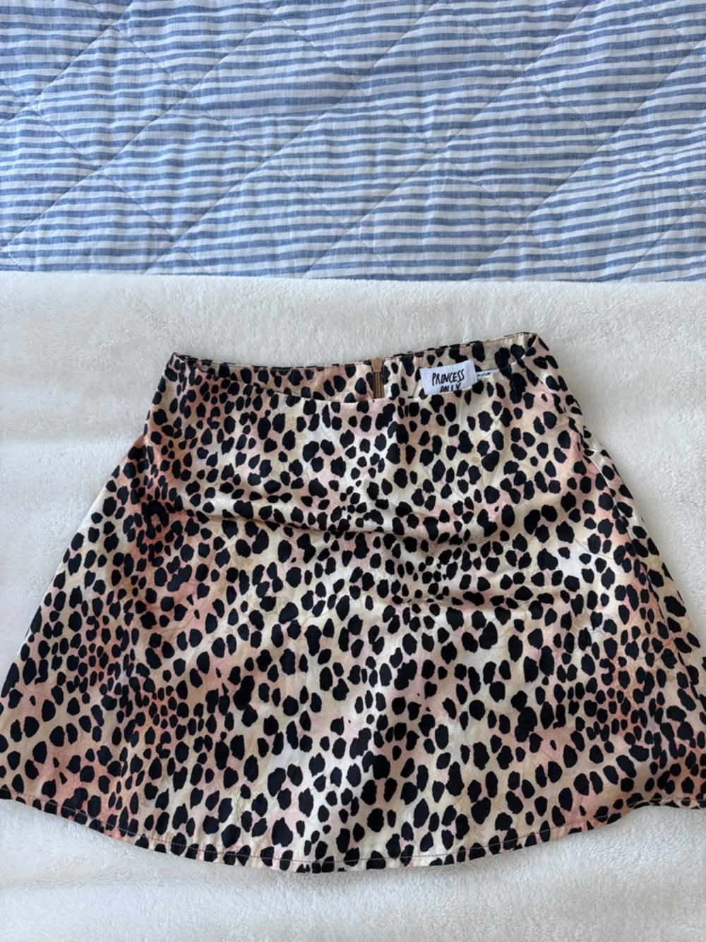 Princess Polly Leopard Print A-Line Mini Skirt in Black and Tan